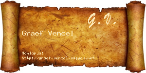 Graef Vencel névjegykártya